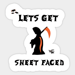 lets get sheet faced halloween Sticker